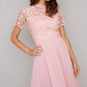 Chi Chi London 3D floral chiffon dress